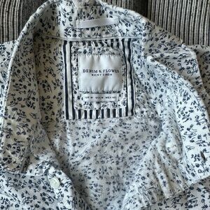 Denim & Flower Linen  Button Down Shirt